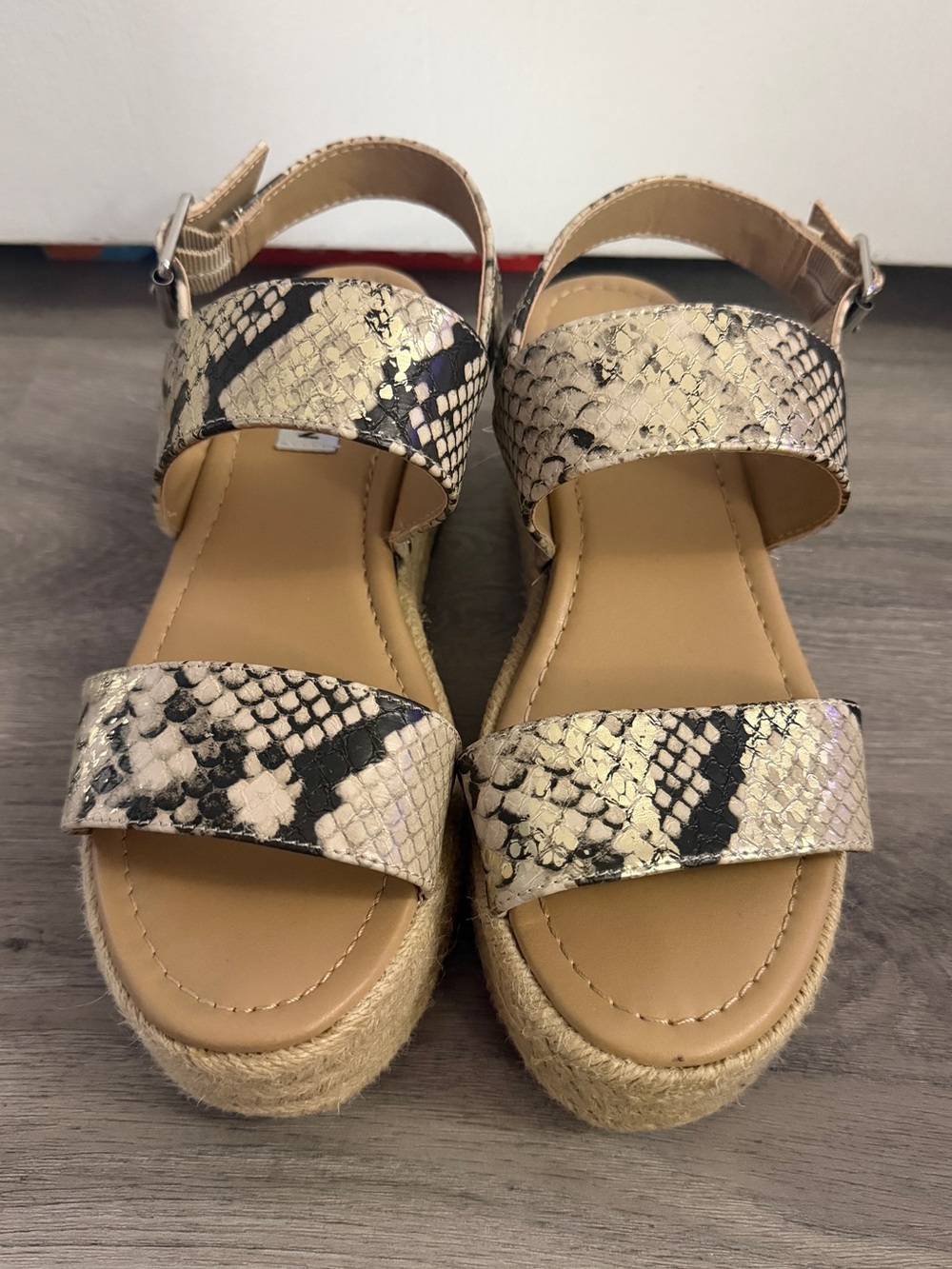 Steve Madden Women's Snake-Print Platform Sandals